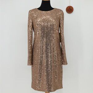 ELIZA J Gold Sequined‎ Shift Dress